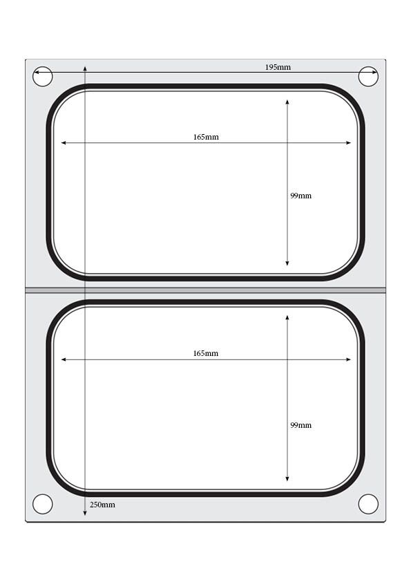 Matrice sigillante per vaschette HENDI - lunghezza 249 × larghezza 195 × altezza 15 mm | HE805589