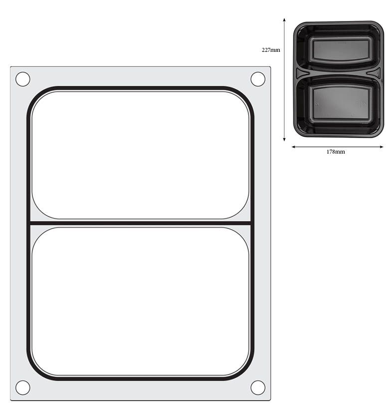 Matrice sigillante per vaschette HENDI - lunghezza 249 × larghezza 195 × altezza 15 mm | HE805640