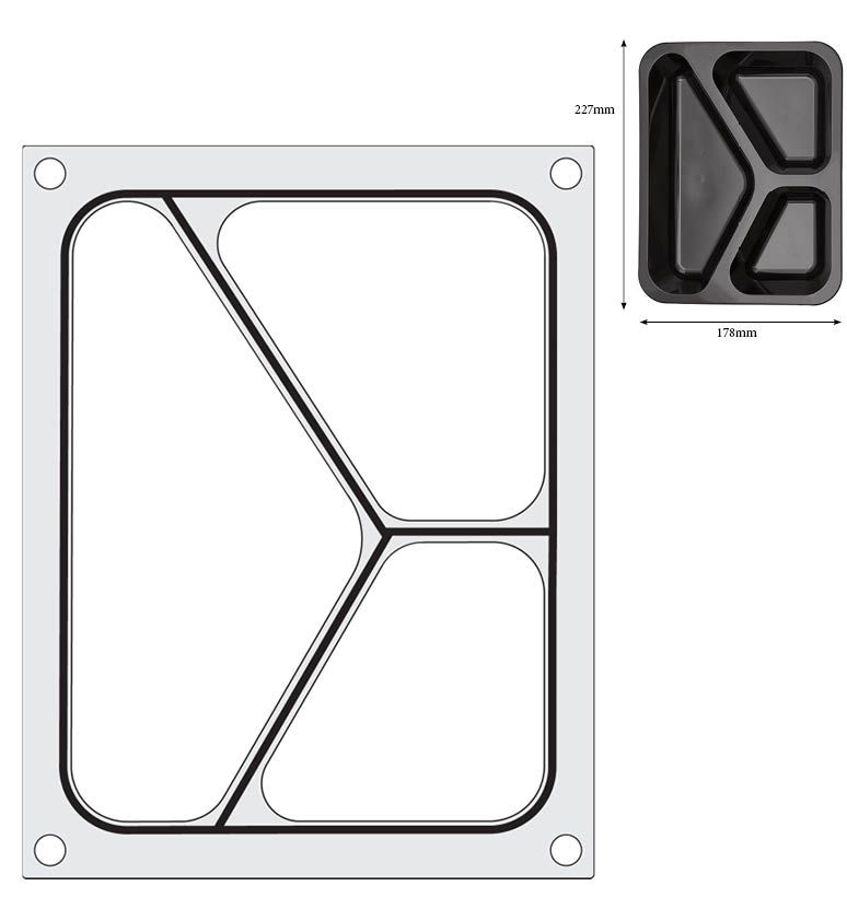 Matrice sigillante per vaschette HENDI - lunghezza 249 × larghezza 195 × altezza 15 mm | HE805626