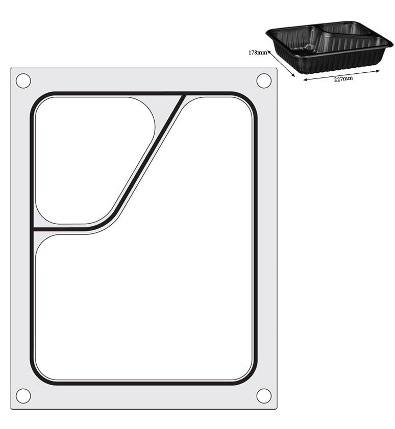 Matrice sigillante per vaschette HENDI - lunghezza 249 × larghezza 195 × altezza 15 mm | HE805640