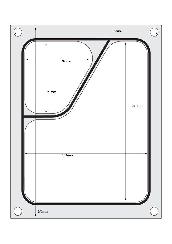 Matrice sigillante per vaschette HENDI - lunghezza 249 × larghezza 195 × altezza 15 mm | HE805640