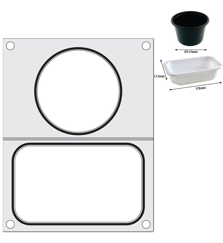 Matrice sigillante per vaschette HENDI - lunghezza 249 × larghezza 195 × altezza 15 mm | HE805657