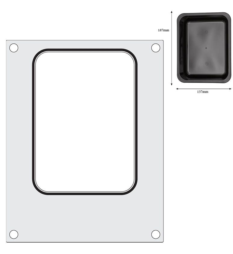 Matrice sigillante per vaschette HENDI - lunghezza 249 × larghezza 195 × altezza 15 mm | HE805664