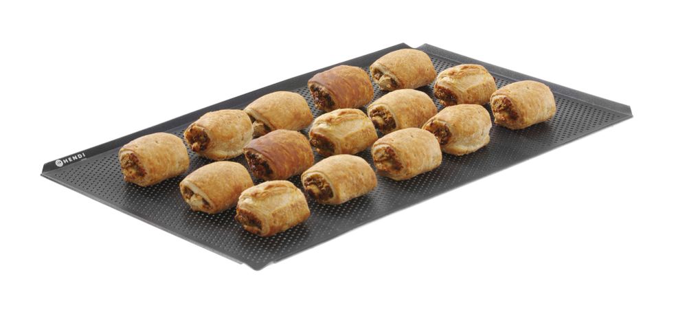 Teglia, perforata, antiaderente, 4 bordi HENDI - GN GN 2/3 | HE808412