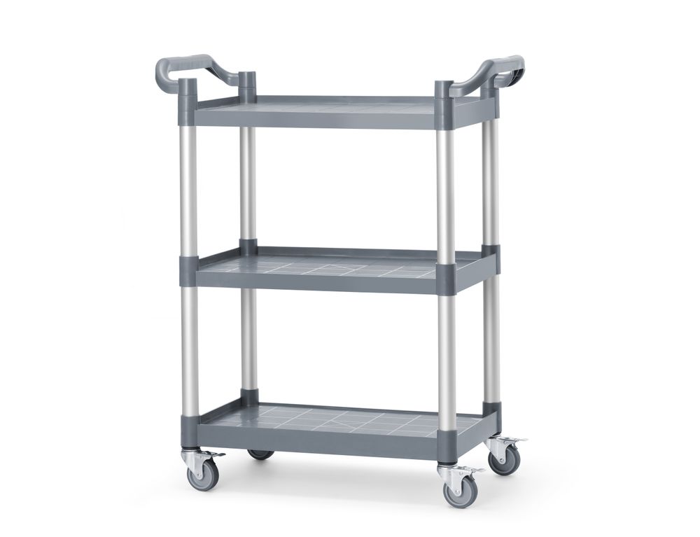 Carrello di servizio in polipropilene a 3 ripiani, piccolo AmerBox - lunghezza 800 × larghezza 422 × altezza 932 mm |