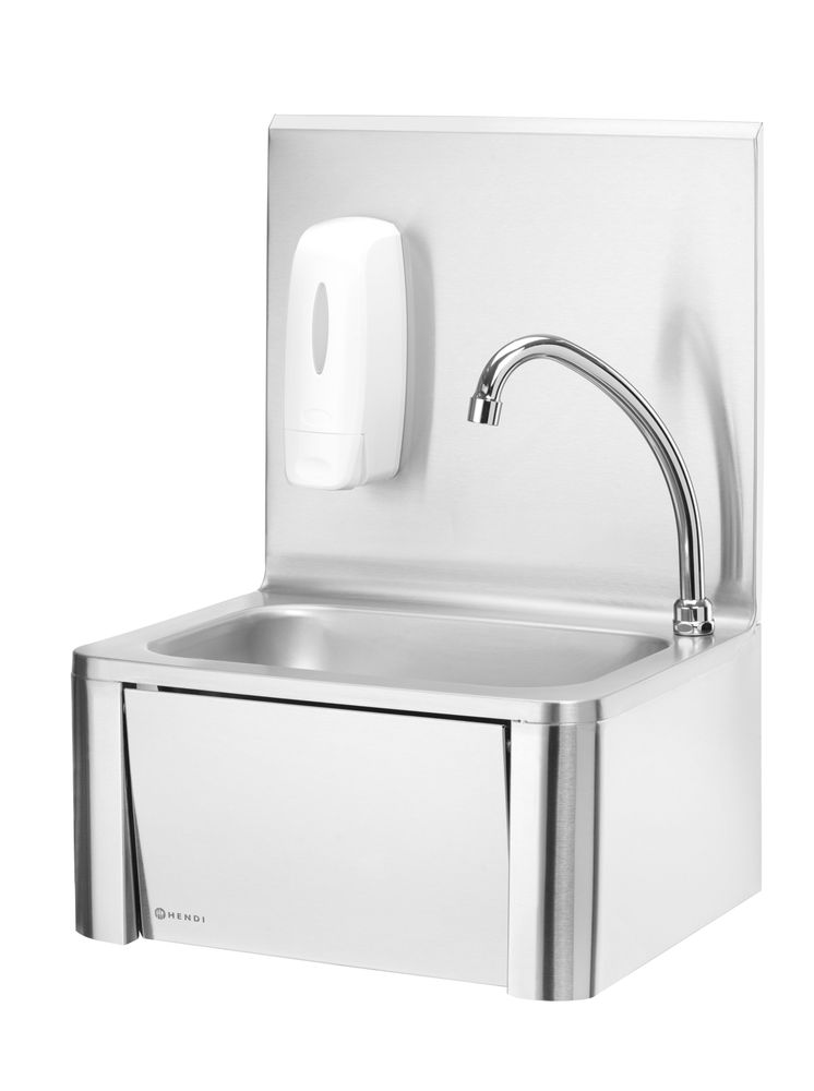Lavello da cucina, azionato a ginocchio HENDI - lunghezza 390 × larghezza 400 × altezza 600 mm | HE810309