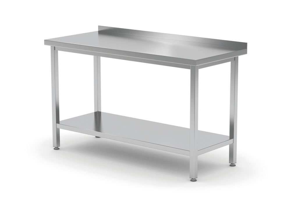 Tavolo a parete con ripiano – bullonato, profondità 600 mm HENDI - lunghezza 599 × larghezza 1000 × altezza 912 mm | HE811467