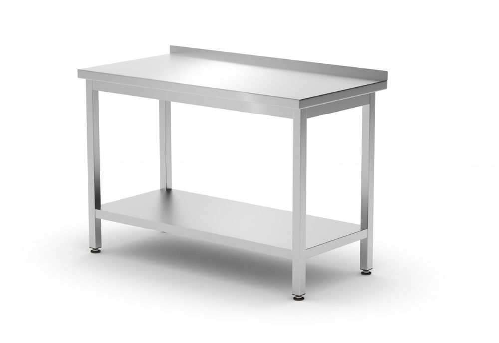 Tavolo a parete con ripiano – bullonato, profondità 600 mm HENDI - lunghezza 599 × larghezza 1200 × altezza 915 mm | HE811474