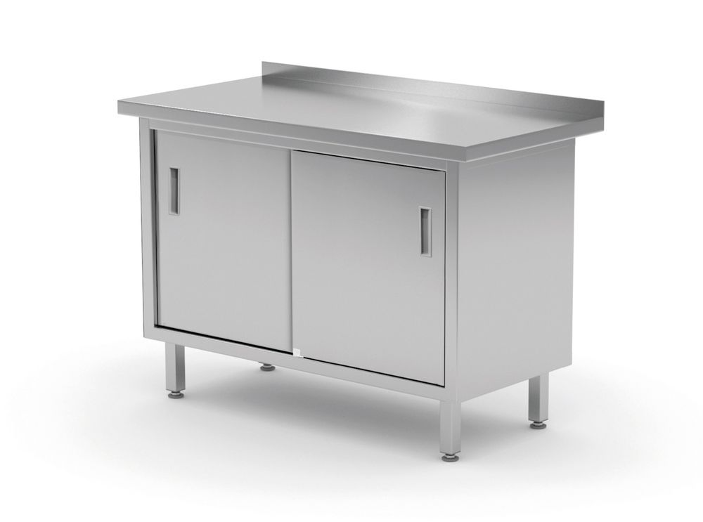 Armadio da tavolo a parete con porte scorrevoli – saldato HENDI - lunghezza 599 × larghezza 1000 × altezza 875 mm | HE811658