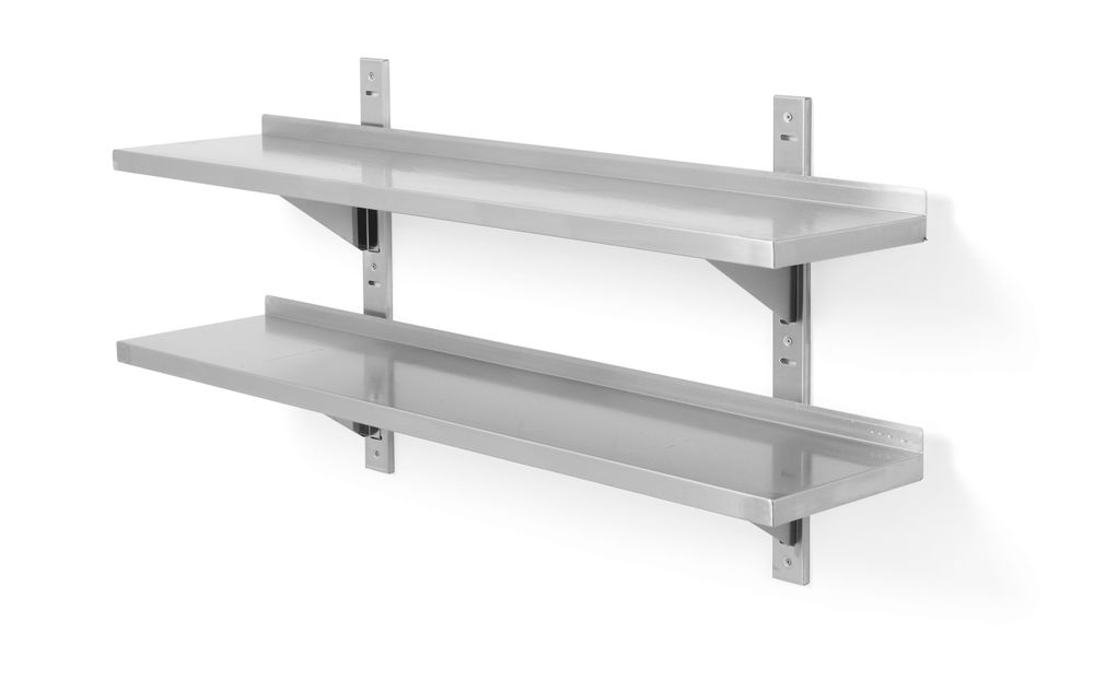 Ripiano a doppia parete, regolabile, con 2 staffe HENDI - lunghezza 295 × larghezza 799 × altezza 599 mm | HE811771