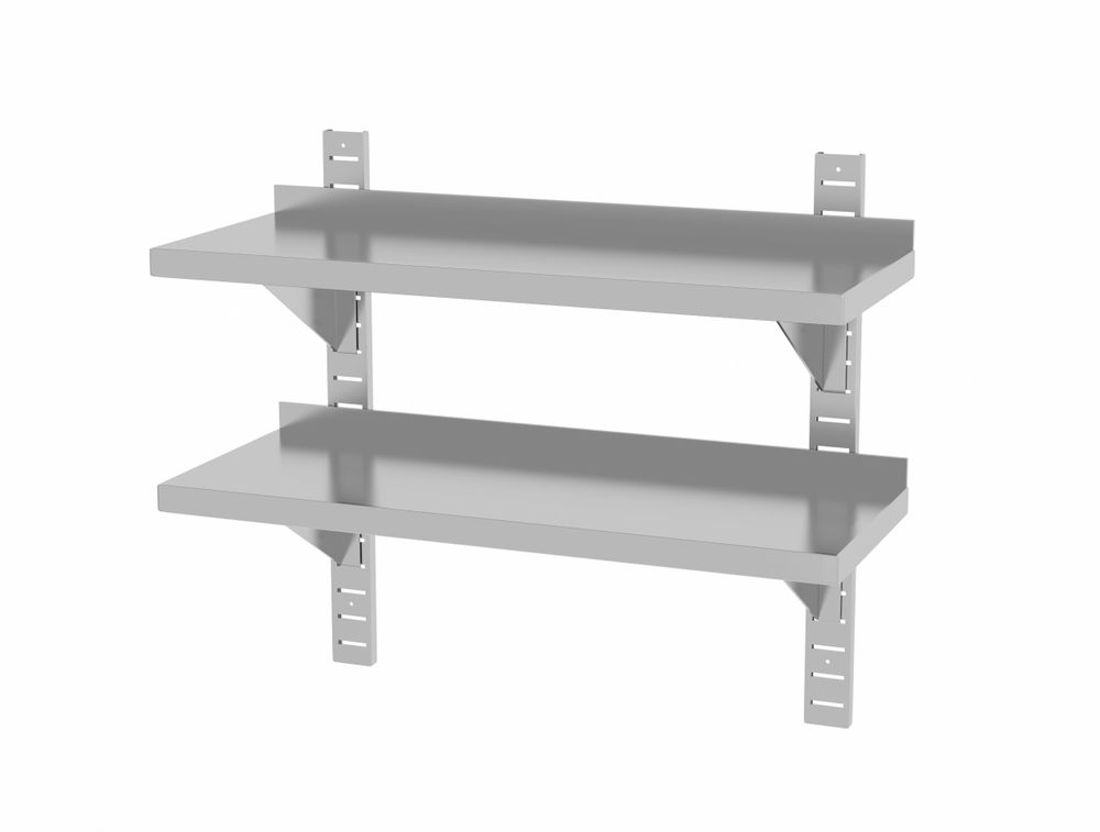 Ripiano a doppia parete, regolabile, con 2 staffe HENDI - lunghezza 1199 × larghezza 295 × altezza 599 mm | HE811733