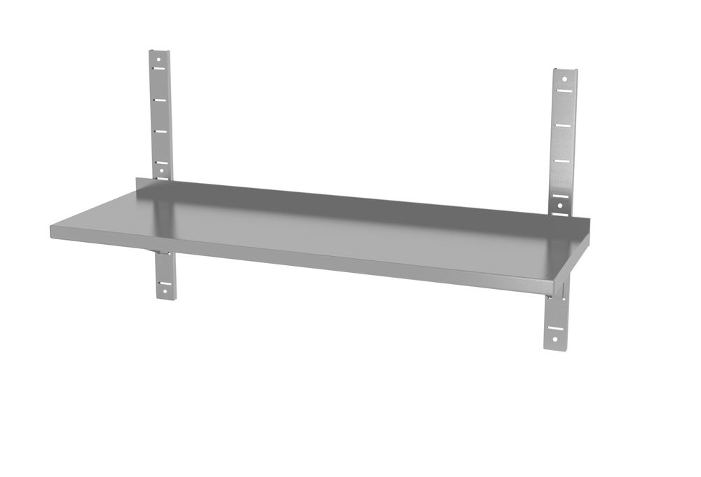 Ripiano a parete regolabile, singolo, con 2 staffe HENDI - lunghezza 328 × larghezza 1400 × altezza 600 mm | HE811801