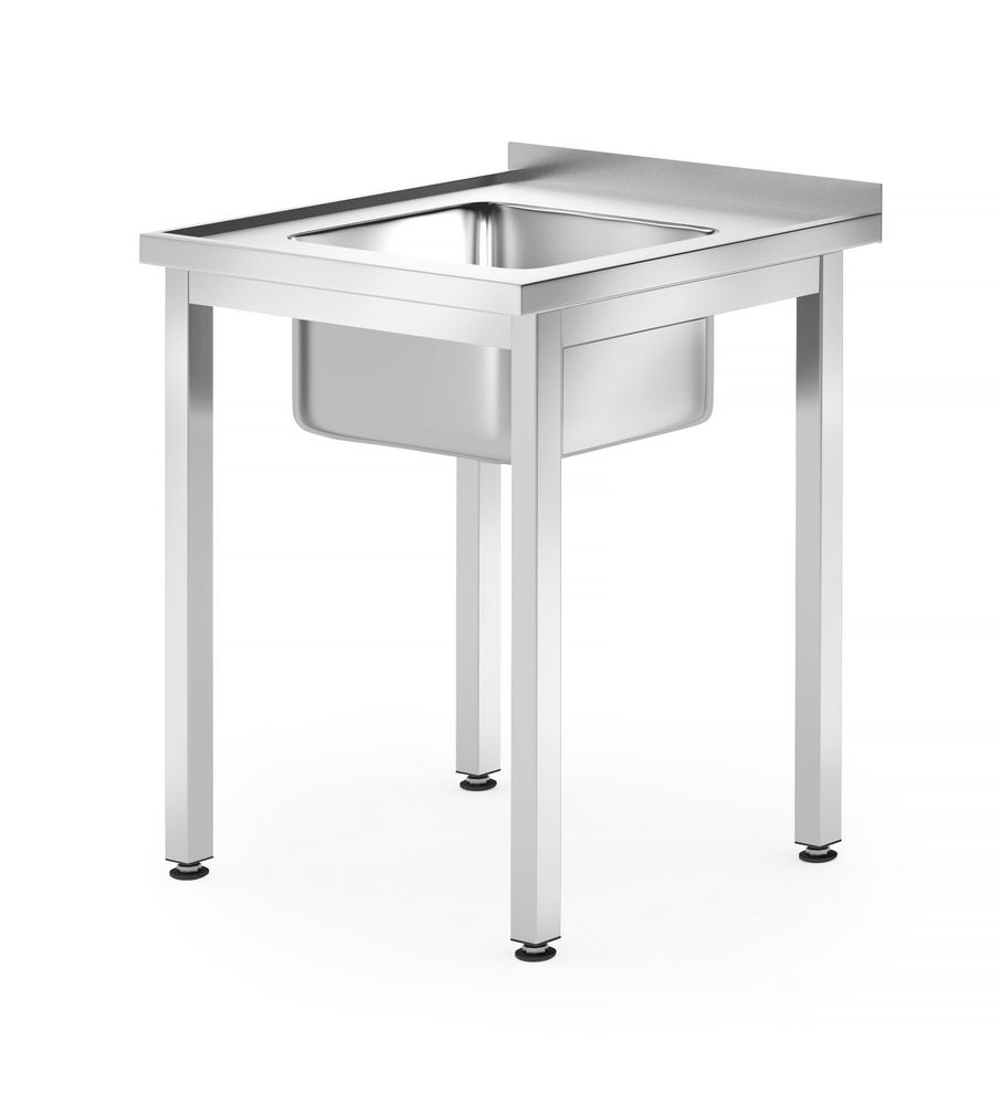 Tavolo con lavello – imbullonato, profondità 600 mm HENDI - lunghezza 600 × larghezza 600 × altezza 890 mm | HE811849
