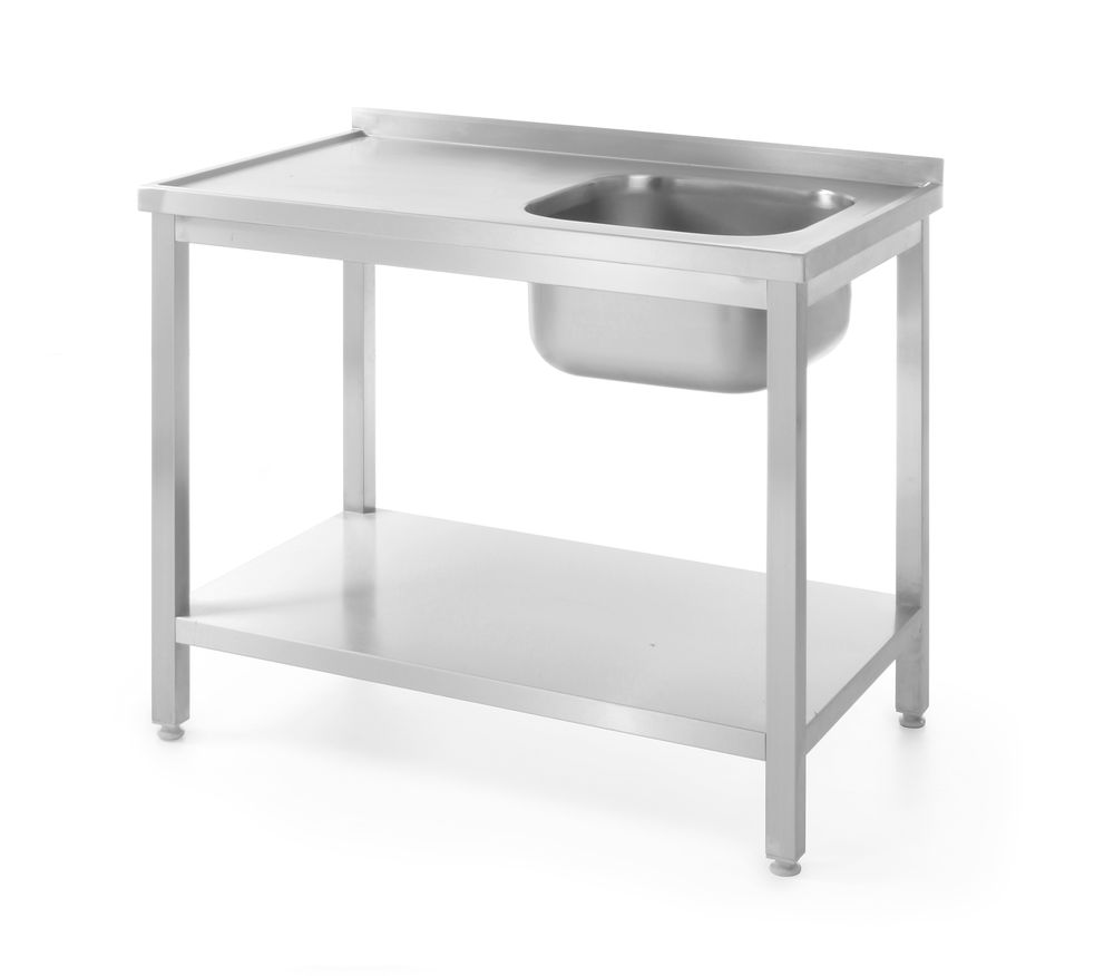 Tavolo lavello con ripiano – bullonato, profondità 600 mm HENDI - lunghezza 595 × larghezza 1000 × altezza 855 mm | HE811870