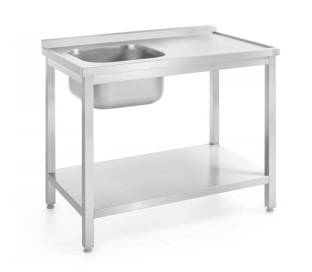 Tavolo lavello con ripiano – bullonato, profondità 600 mm HENDI - lunghezza 597 × larghezza 999 × altezza 887 mm | HE812631