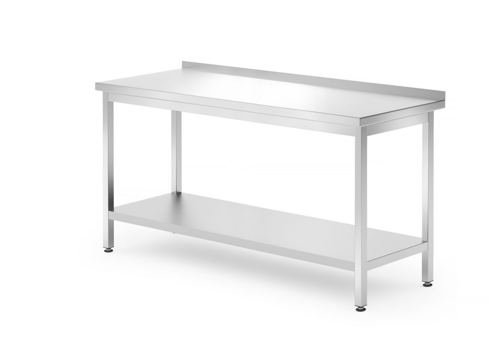 Tavolo a parete con ripiano - bullonato, profondità 700 mm HENDI - lunghezza 698 × larghezza 1599 × altezza 886 mm | HE812754