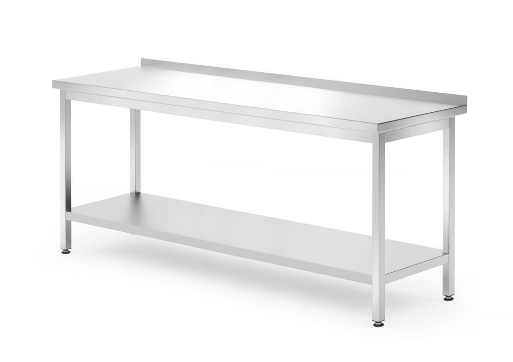 Tavolo a parete con ripiano - bullonato, profondità 700 mm HENDI - lunghezza 698 × larghezza 1799 × altezza 886 mm | HE812761