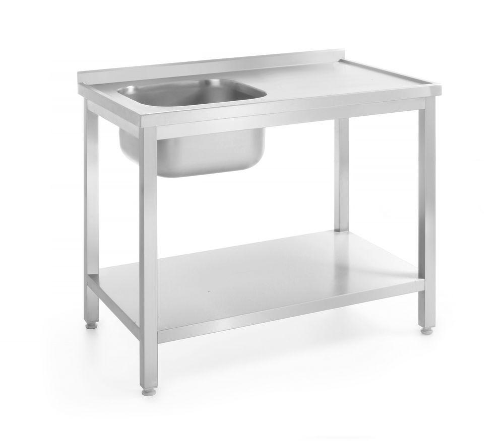 Tavolo con lavello con ripiano – bullonato, profondità 700 mm HENDI - lunghezza 700 × larghezza 1000 × altezza 870 mm |