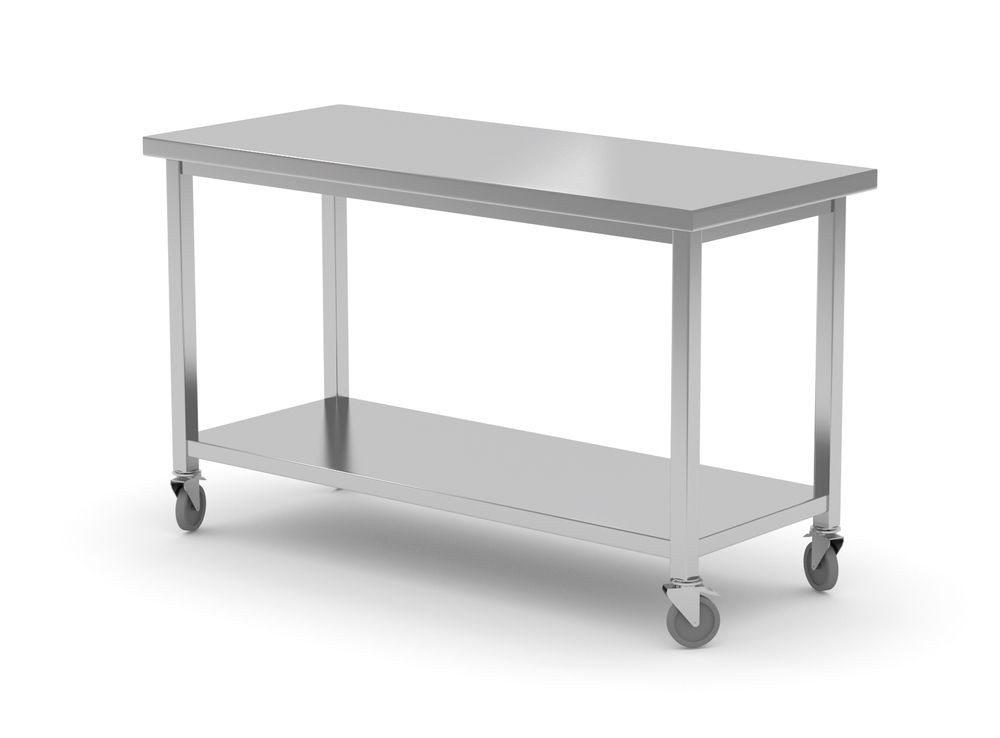 Tavolo mobile, con ripiano – avvitato HENDI - lunghezza 600 × larghezza 1202 × altezza 850 mm | HE815793