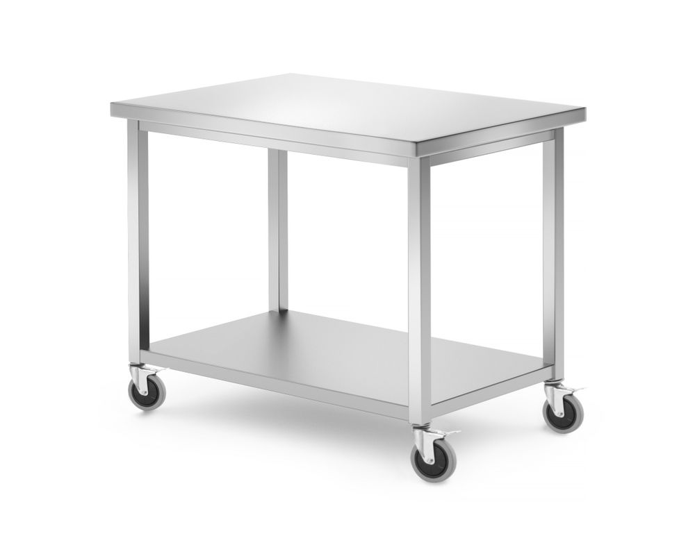 Tavolo mobile, con ripiano - imbullonato HENDI - lunghezza 700 × larghezza 1000 × altezza 850 mm | HE815786
