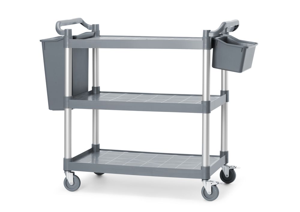 Carrello di servizio in polipropilene a 3 ripiani, grande AmerBox - lunghezza 1015 × larghezza 495 × altezza 970 mm |