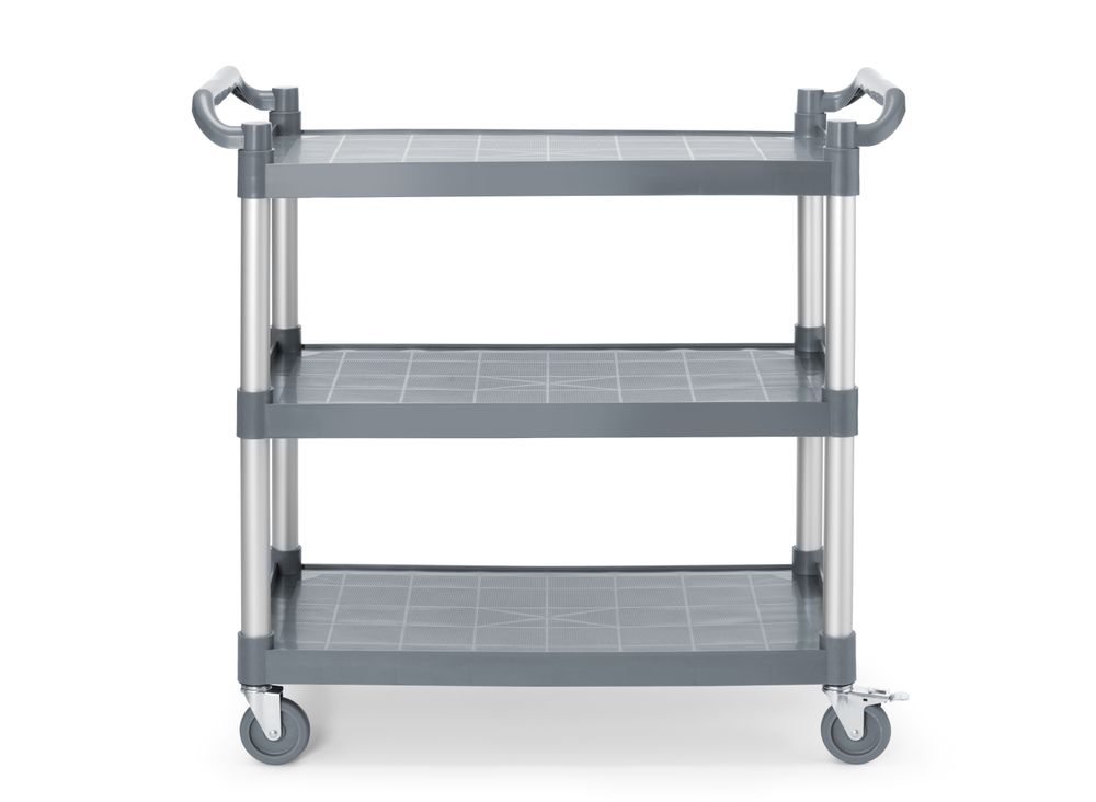 Carrello di servizio in polipropilene a 3 ripiani, grande AmerBox - lunghezza 1015 × larghezza 495 × altezza 970 mm |