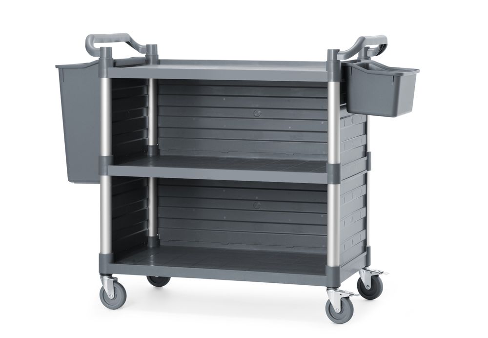 Carrello di servizio in polipropilene a 3 ripiani, grande AmerBox - lunghezza 1015 × larghezza 495 × altezza 970 mm |