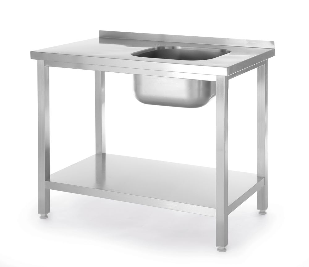 Tavolo lavello con ripiano, imbullonato HENDI - lunghezza 600 × larghezza 800 × altezza 875 mm | HE816998