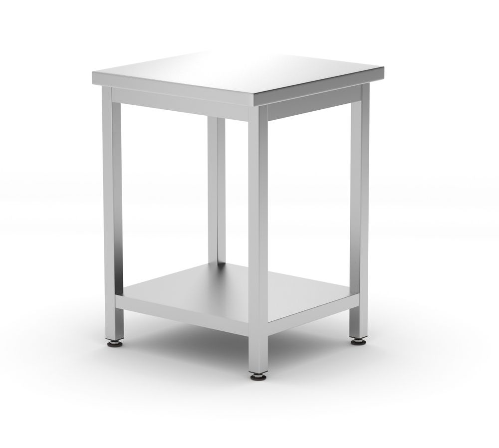 Tavolo centrale con ripiano – bullonato, profondità 600 mm HENDI - lunghezza 600 × larghezza 600 × altezza 875 mm | HE817094