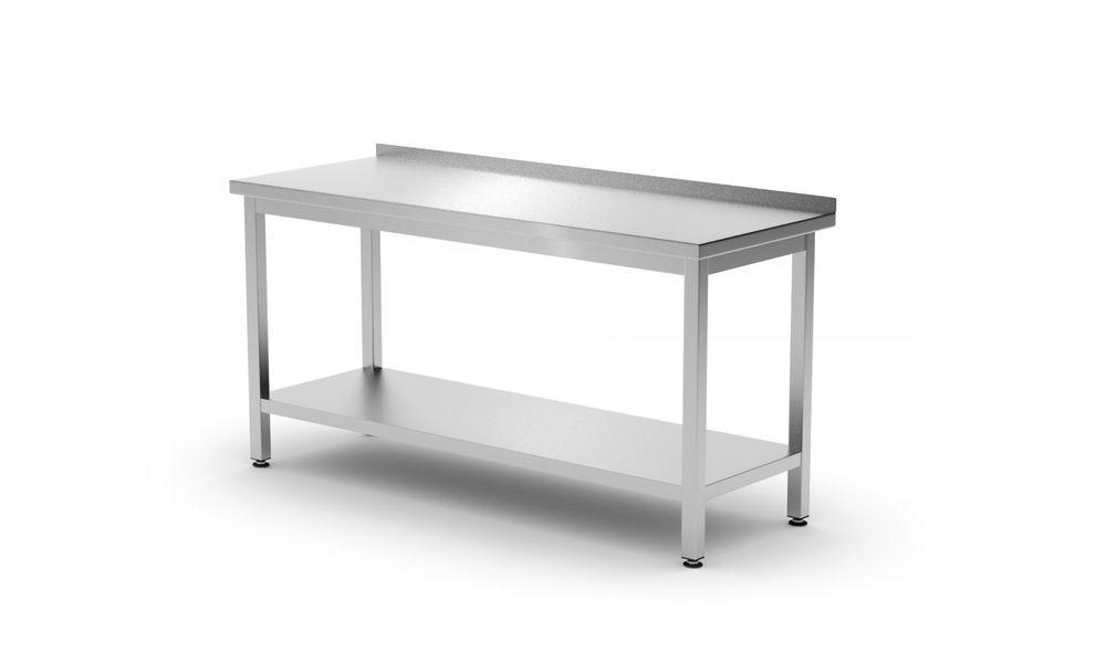 Tavolo a parete con ripiano – bullonato, profondità 600 mm HENDI - lunghezza 600 × larghezza 802 × altezza 875 mm | HE817261