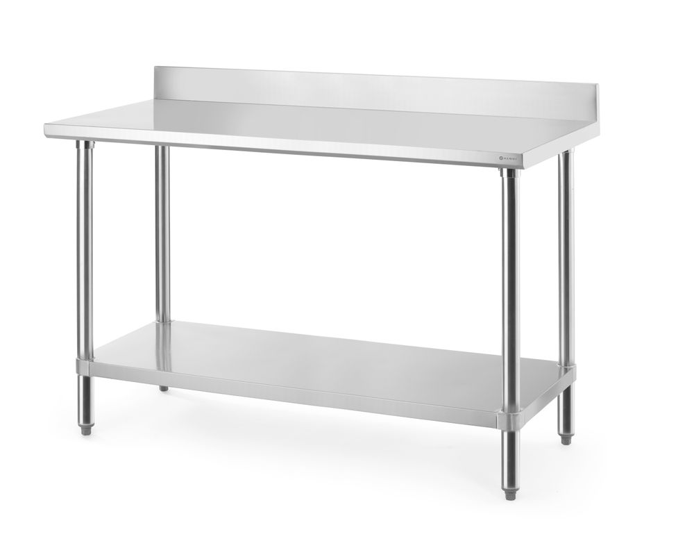 Tavolo da lavoro con alzatina paraschizzi HENDI - lunghezza 600 × larghezza 1400 × altezza 950 mm | HE817582