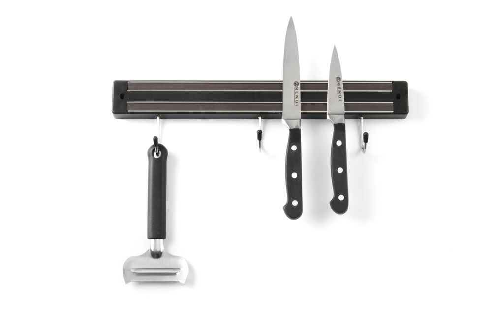 Calamita per coltelli con ganci HENDI - lunghezza 32 × larghezza 340 × altezza 90 mm | HE820209