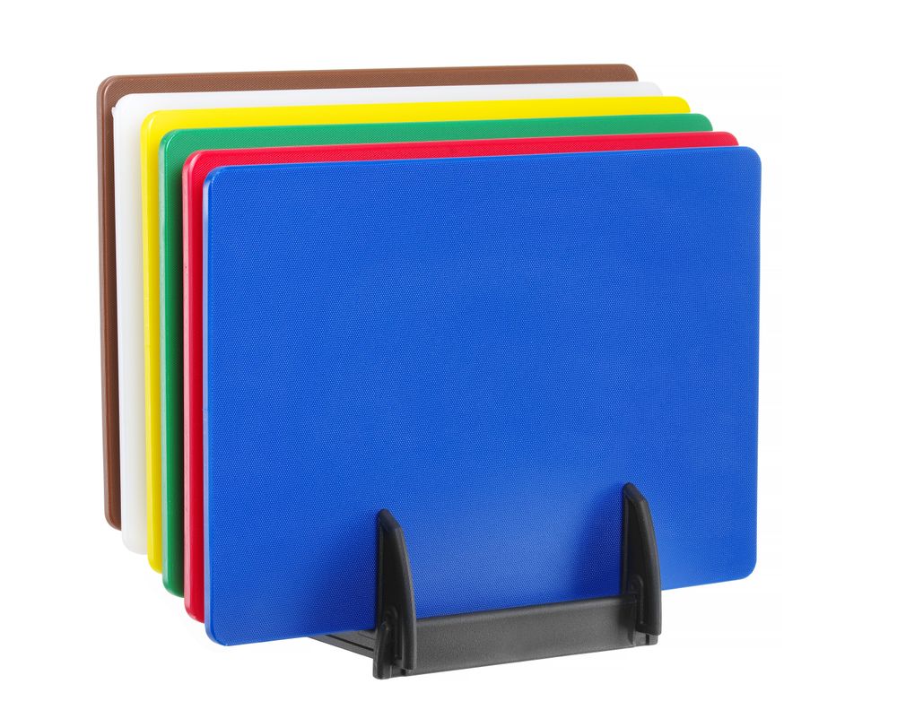 Set di 6 taglieri HACCP con rack. HENDI - lunghezza 315 × larghezza 450 × altezza 372 mm | HE825686