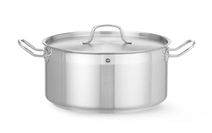 Pentola per stufato bassa - con coperchio, HENDI, Profi Line, 12L, ⌀320x(H)150mm