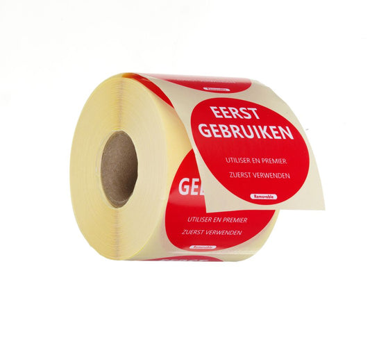 Adesivi per la sicurezza alimentare, multiuso, facili da rimuovere, “USARE PER PRIMO” HENDI - Ø 50 mm | HE850565