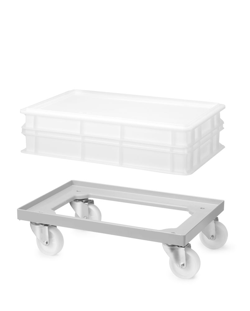 Carrello per scatole di impasto per pizza AmerBox - lunghezza 672 × larghezza 472 × altezza 166 mm | HE881088