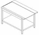 Tavolo uscita lavastoviglie mm. 800x700x850/900 h. INOX BIM, codice TLU.8. Immagine rappresentativa della serie; fare riferimento alla descrizione del modello.