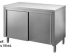 Tavolo armad.tamburato con ante scorrevolisu 1fronte e alz.post.mm.1000x700x850/900 h. INOX BIM, codice TVT.10A. Immagine rappresentativa della serie; fare riferimento alla descrizione del modello.