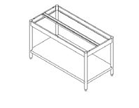 INOX BIM TAB.124 – illustrazione rappresentativa della serie Basamenti con ripiano inferiore su gambe in tubo tondo