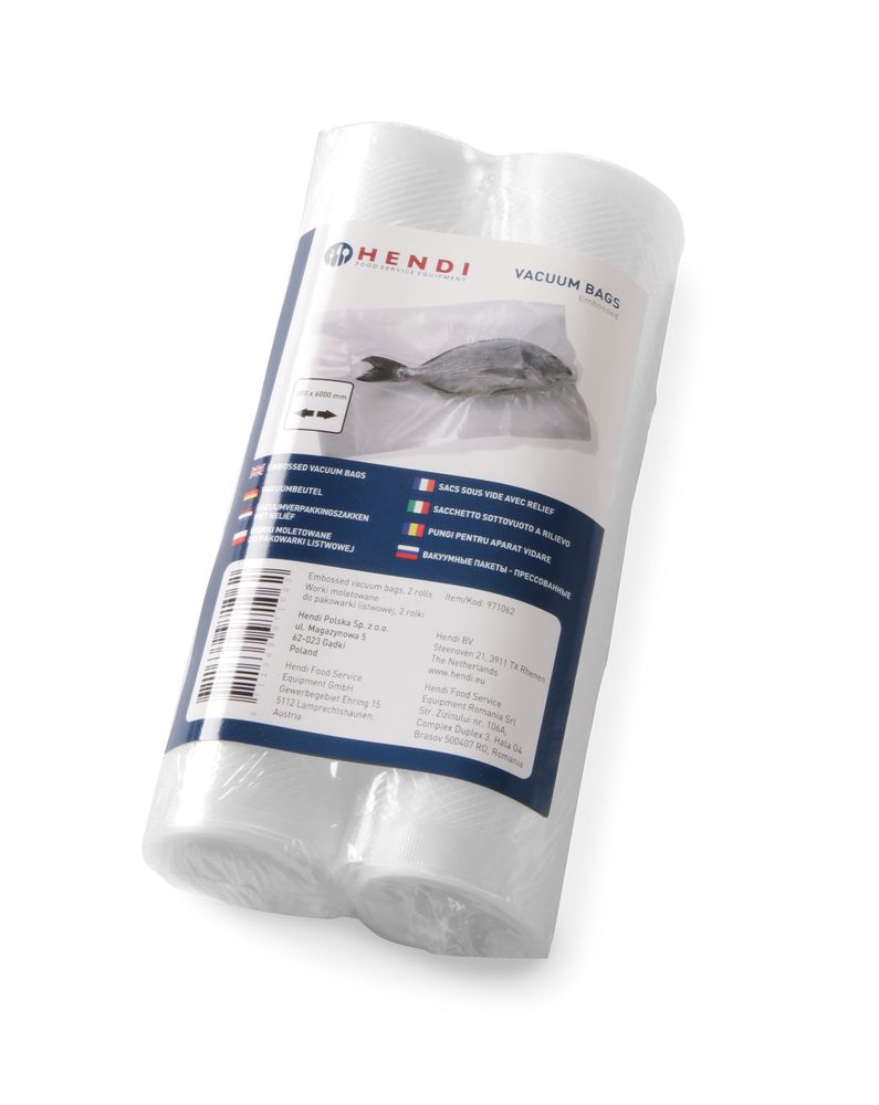 Sacchetto sottovuoto goffrato in rotolo - 2 pezzi HENDI - lunghezza 55 × larghezza 281 × altezza 55 mm | HE971079