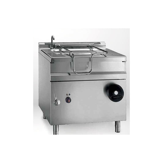 Brasiera elettrica 80lt ribaltabile mm 800x900x850/900h. INOX BIM, codice BM8E080I. Immagine rappresentativa della serie; fare riferimento alla descrizione del modello.