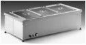 Tavolo caldo da banco capac.3x1/1GN h.150 mm.1140x600x340 h. INOX BIM, codice TA.120. Immagine rappresentativa della serie; fare riferimento alla descrizione del modello.