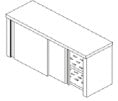 INOX BIM PG.15 – illustrazione rappresentativa della serie Armadietto pensile con ante scorrevoli - ripiani asolati