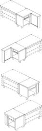 Elemento cassa semplice destro lato op. con cass. e serratura mm.600x800x900h. INOX BIM, codice ESCLD.6. Immagine rappresentativa della serie; fare riferimento alla descrizione del modello.
