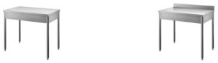 INOX BIM TTL6.9 – illustrazione rappresentativa della serie Tavoli su gambe in tubo tondo prof. 700 con/senza alzatina posteriore