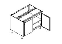 INOX BIM STB.80 – illustrazione rappresentativa della serie Basamenti armadiati con ante a battente su un fronte