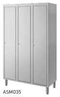 Armadietto spogliatoio acciaio inox ozon s/p 2 ante 2 posti mm 1000x400x1800 h. INOX BIM, codice ASPO24. Immagine rappresentativa della serie; fare riferimento alla descrizione del modello.