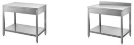 INOX BIM TVR6.7TE – illustrazione rappresentativa della serie Tavoli con ripiano inferiore prof. 700 con/senza alzatina posteriore