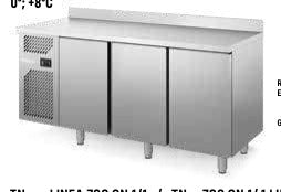 Modulo refrigerato GN 0+8° senza piano gruppo inc.a SX 3 ante mm.1720x700x810h. INOX BIM, codice HTRG.730EC. Immagine rappresentativa della serie; fare riferimento alla descrizione del modello.
