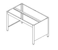 INOX BIM TAP.155 – illustrazione rappresentativa della serie Basamenti pannellati su tre lati con gambe in tubo tondo